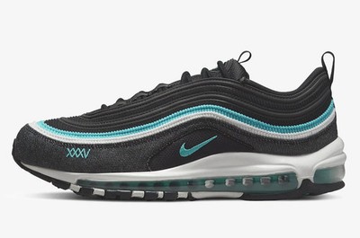 Nike Air Max 97 Black Sport Turbo Turquoise Blue White DN1893-001 Mens Size