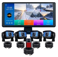 1080P RV Backup Camera 10.36" 4K Touchscreen Monitor DVR for  Truck Bus Trailer