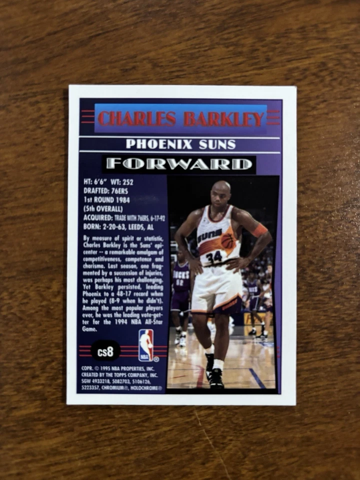 ✨1994-95 Topps Finest Charles Barkley Cornerstones #CS8 w/Protective Coating - Image 2 of 2