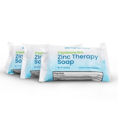2% Pyrithione Zinc (ZNP) Bar Soap - DermaHarmony 4 oz - 3 Bars