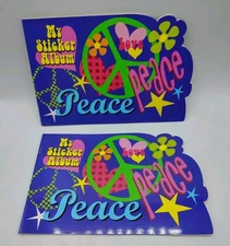 Vintage Sandylion My Sticker Album Peace Sign Heart Love Collectors Book 2 Books
