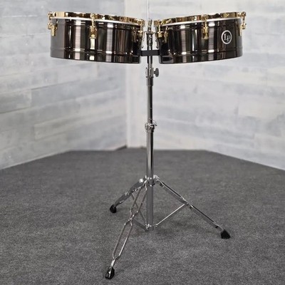 Used LP Latin Percussion Matador 14/15 Brush Nickel Timbales w/Stand - Very Good