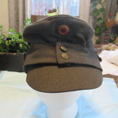 VINTAGE WW2 GERMANY MILITARY NAMED MOUNTAIN FIELD CAP HAT N. STEPHAN