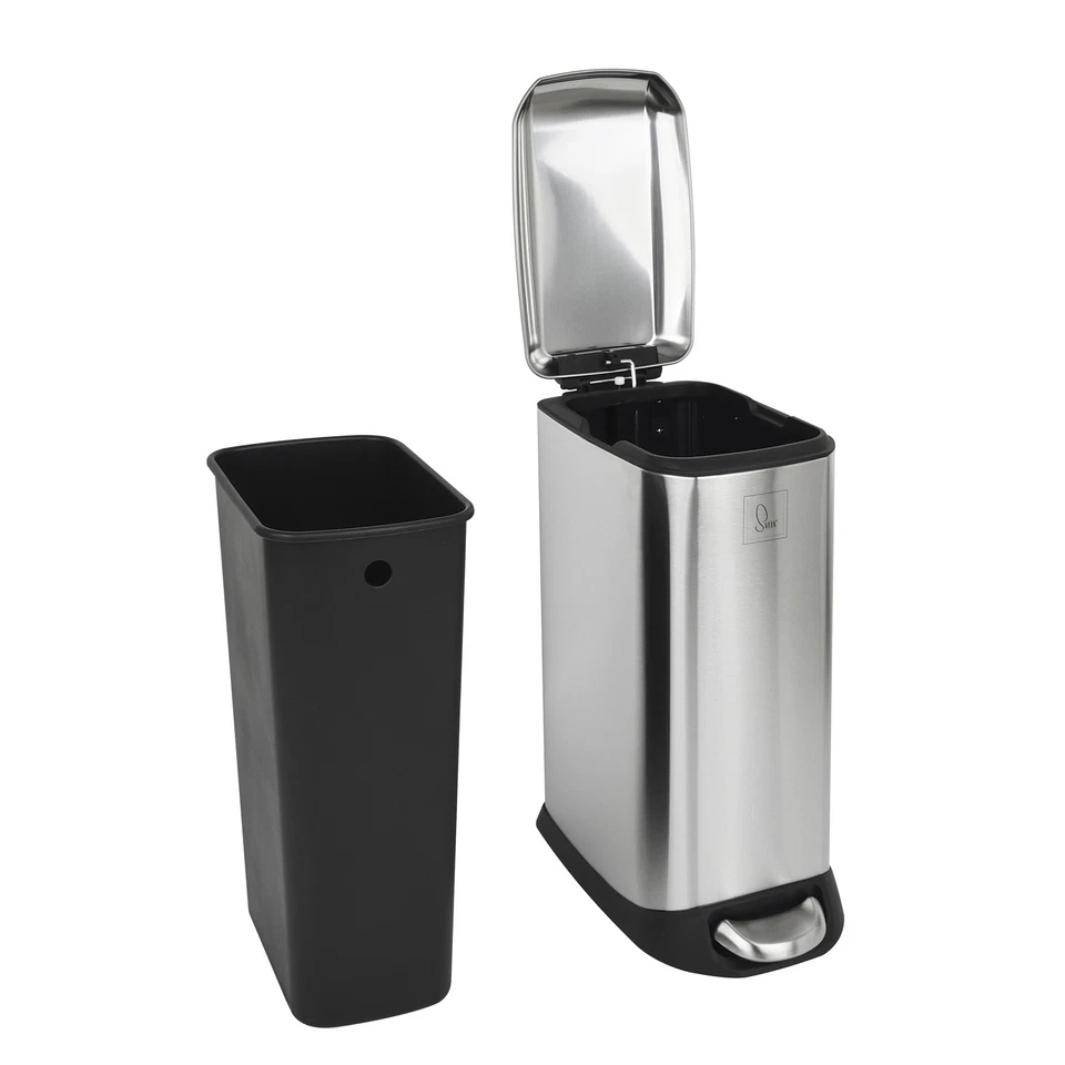 SVITA TS12 Mülleimer Treteimer Abfalleimer 12l inkl. Inneneimer Pedal Silber - Bild 2 von 4