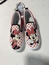Disney Minnie Mouse Girls' Slip-On Shoes Red Polka Dot Bow Size 5