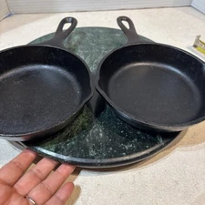 Lodge Original 2 Cast Iron 6” Skillet , 2 3SK, And 3SK See Pics For References!!