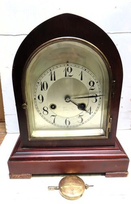 Antique German Junghans 714 Mantle Bracket Clock  11-5/8   Tall - Runs Strikes
