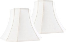 Cream Square Cut Corner Bell Lamp Shade Set of 2 Medium Lampshade 6.5 Top 13...