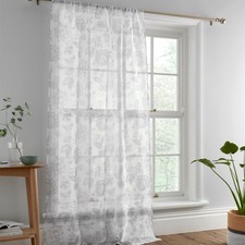 Voile Net Curtain Panel 100% Polyester Marinelli by D & D in Grey