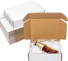 Shipping Boxes 7x5x2" 25 Pack - White Corrugated Cardboard Box Mailers for Small