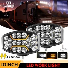 E-geprüft 2X 10" Oval LED Zusatzscheinwerfer Fernscheinwerfer mit DRL Weiß/Gelb
