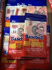 1984 Topps Baseball Photo Rub Downs Lot Of 9 Packs Unopened Vintage W/ Box