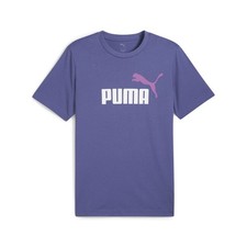 PUMA Essentials 2 Color No. 1 Logo Crew Neck Short Sleeve T-Shirt Mens Blue Casu