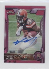 2015 Topps Chrome Mini Rookies BCA Pink Refractor /50 Vince Mayle #168 Auto z5i
