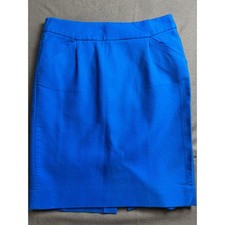 J Crew The Pencil Skirt Women 6 Blue Cotton Blend Knee Length Workwear Career