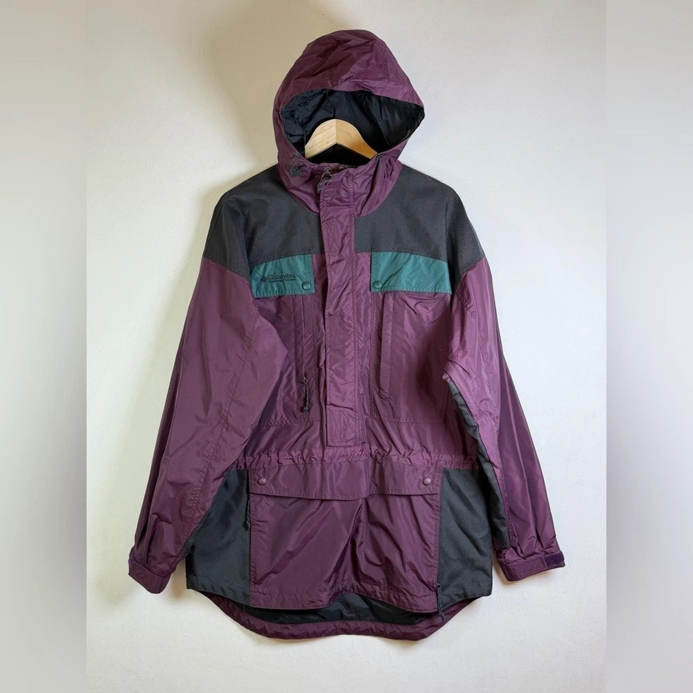 Vintage Columbia Sportswear Mens Hooded Colorblock Anorak Jacket Sz M