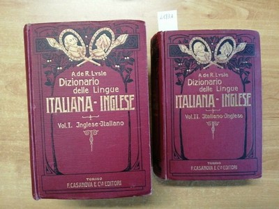 Wörterbuch Der Sprachen Italiana-Inglese 2 Bände - Lysle Casanova 1924 (21
