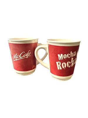 McDonalds McCafe 2x 2010 Mocha Rocka Retro Tasse Kaffeetasse Becher Merchandise
