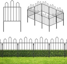 10 Pack Garden Fence 10.5ft Metal Wire Garden Fence Border Animal Barrier Fence