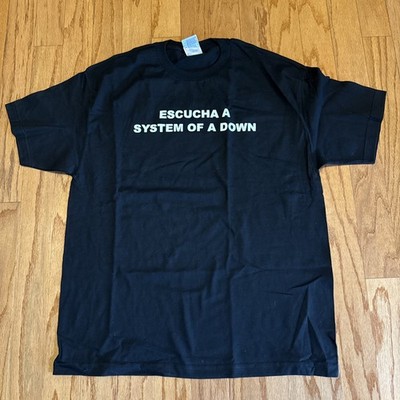 Vintage 2003 Escucha A System Of A Down XL Black Band T-Shirt Steal this Album
