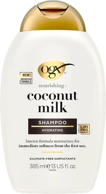 OGX Coconut Milk Nourishing Shampoo Hydrating for Dry Hair, Sulfate Free 385ml