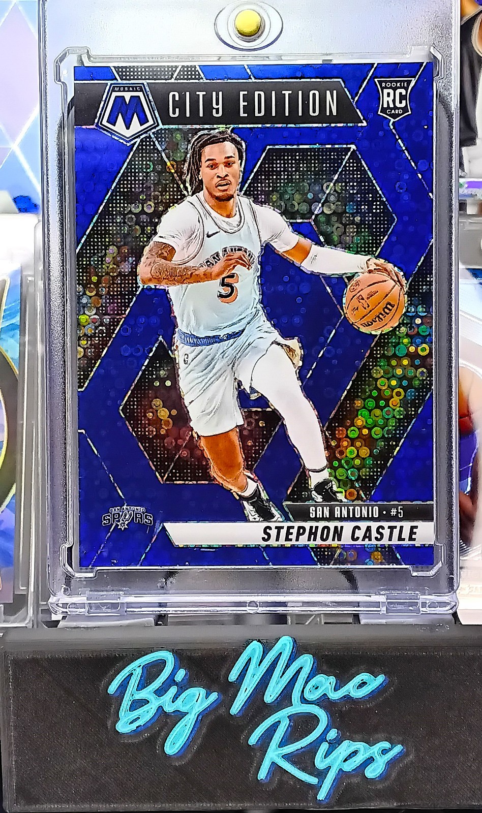 2024-25 Panini Mosaic Stephon Castle #290 RC City Edition Fast Break Blue /85