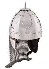 ULFBERTH Spangenhelm m Wangenklappen u Br&uuml;nne 2 mm Stahl Wikingerhelm Schaukampf