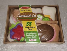 Melissa  Doug Sandwich Set Felt Food 33 Piece Mix  n Match New Sealed