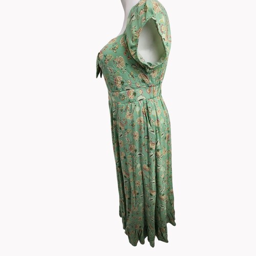 Torrid Damen 1X grün Blumen Maxi Gaze Schulterfrei Kleid 14/16 NEU - Bild 8 von 10