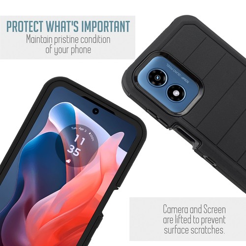 For Motorola Moto G Play 2024 Defender Case Cover+ Holster Clip Built in Screen - Picture 55 of 92