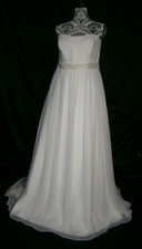 Eden Bridals Wedding Dress Size 10-12 Column Sheath Strapless Organza 1,300