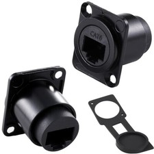2 Sets RJ45 Panel Mount Coupler Connector CAT6 CAT5E CAT5 Female LAN Socket C356
