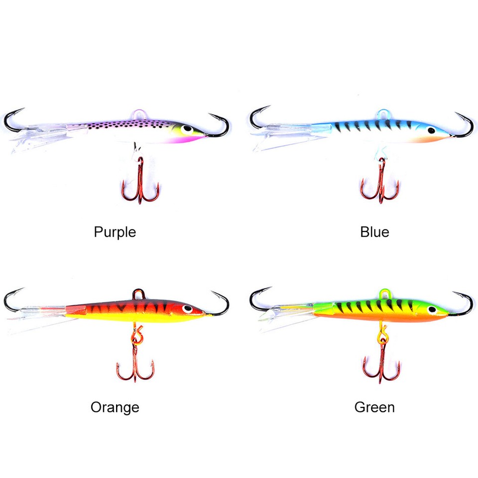 83mm/18g Ice Fishing Lures Treble Hook Artificial Hard Bait 3D Eyes