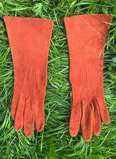 Vintage 1960s Rich Brown Suede Gloves In XS / XS Small Vintage Gloves