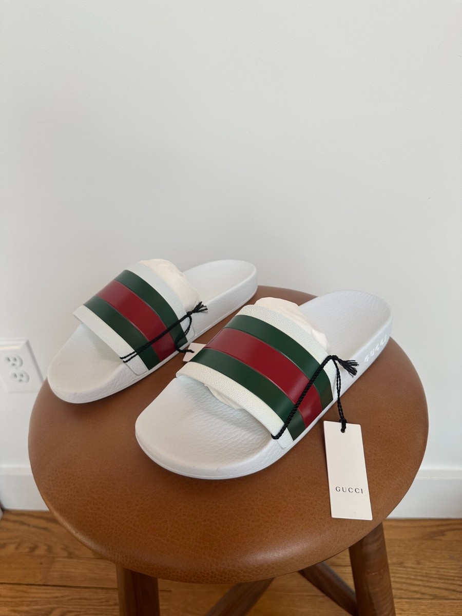 GUCCI ホワイト スライドサンダル　サイズ7 Women's Interlocking G slide sandal in white rubber | GUCCI® US