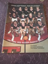 1981-82 Texas Tech First Round SWC Post Season Tournament Basketball Program