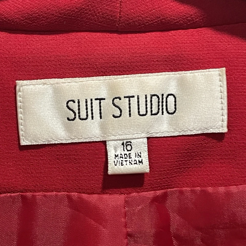 Blazer Suit Studio Mujer Tres Botones Rojo Talla 16 Foto 4 de 4