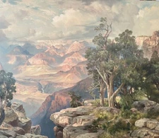 Thomas Moran 1912 Chromolithograph Grand Canyon of Arizona from Hermit Rim Road