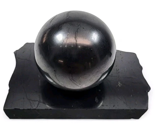 Shungite Sphere with Base Russia 350.7 grams