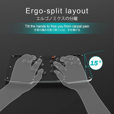 Ergo-split All-button/Stickless/Leverless Arcade Controller For PC/NS/PS4