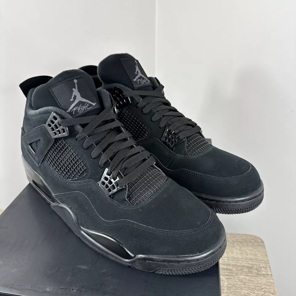 Size 9.5 - Jordan 4 Retro Mid Black Cat for sale online | eBay