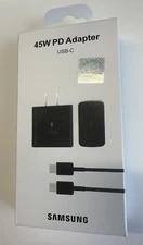 45W Super Fast Charging Samsung Charger USB-C Wall Charging w/ Cable (Black)