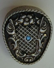 Jugendstil Pillendose Silberdose 900 Silber Pillbox Box Dose Schnupftabak Oval