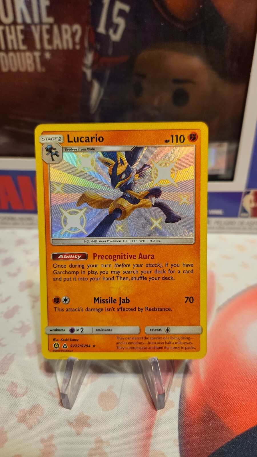 2019 Lucario SV22/SV94 Holo Baby Shiny Hidden Fates Pokemon Card