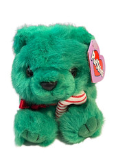Vintage Puffkins LE Jingles Green Bear 4 1/2" Swibco Plush Stuffed Animal NEW