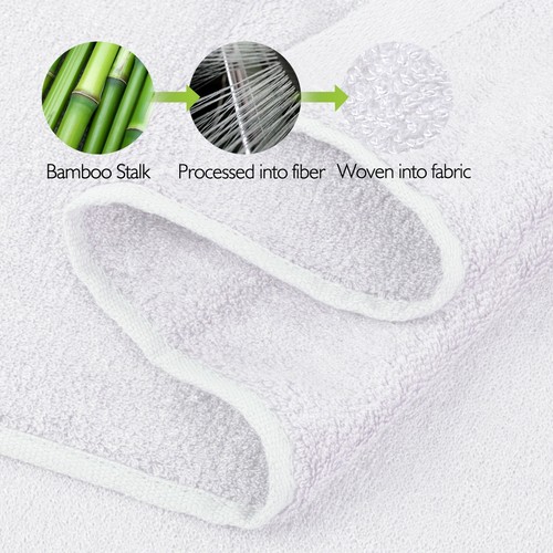 2 Pack Oversize Bamboo Cotton Bath Towels Premium Ultra Soft Absorbent Towel Set - Picture 48 of 64