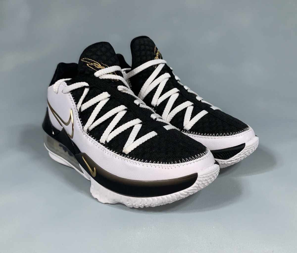 Nike LeBron 17 Low White Gold Black CD5007-101 Men Size 5
