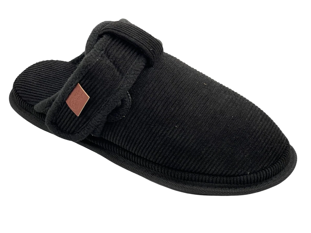 Corduroy Fit Pan slippers men black color with Scotch M16130