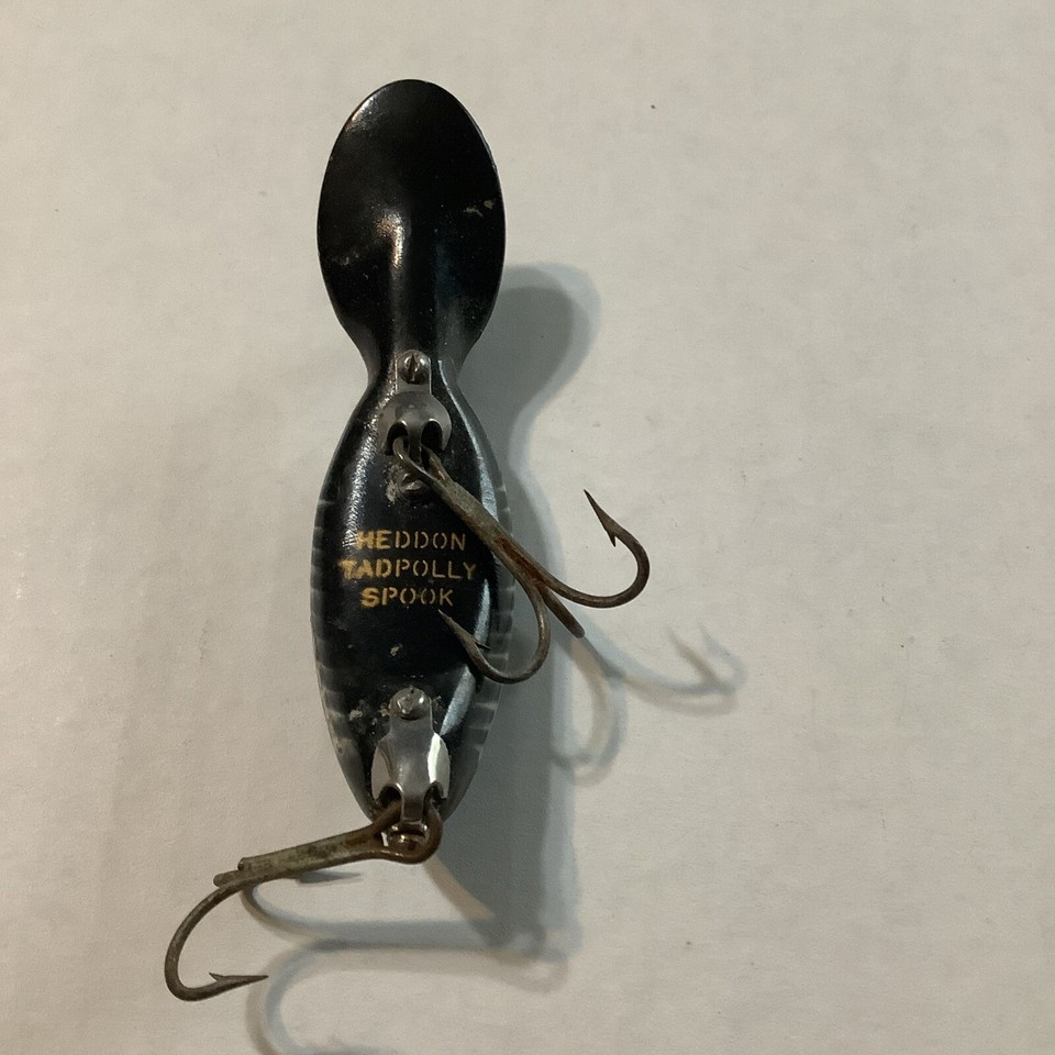 Leurre Vintage Heddon Tadpolly – Rouge Et Blanc, New Old Stock, Emballage Abîmé Mais Leurre Neuf