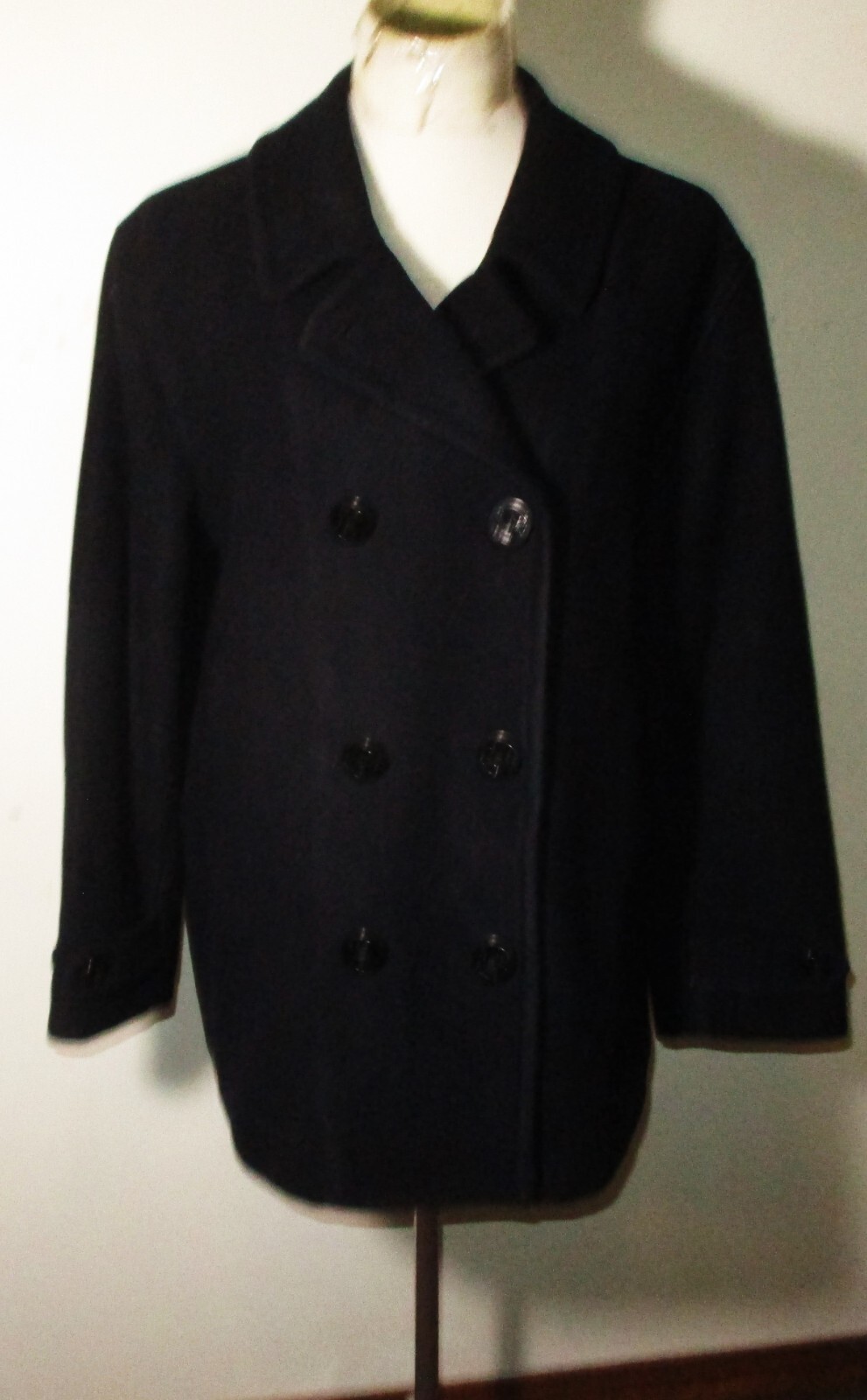 Women's Lands' End Navy Blue Thermolite Insulated Peacoat Size Large 14-16